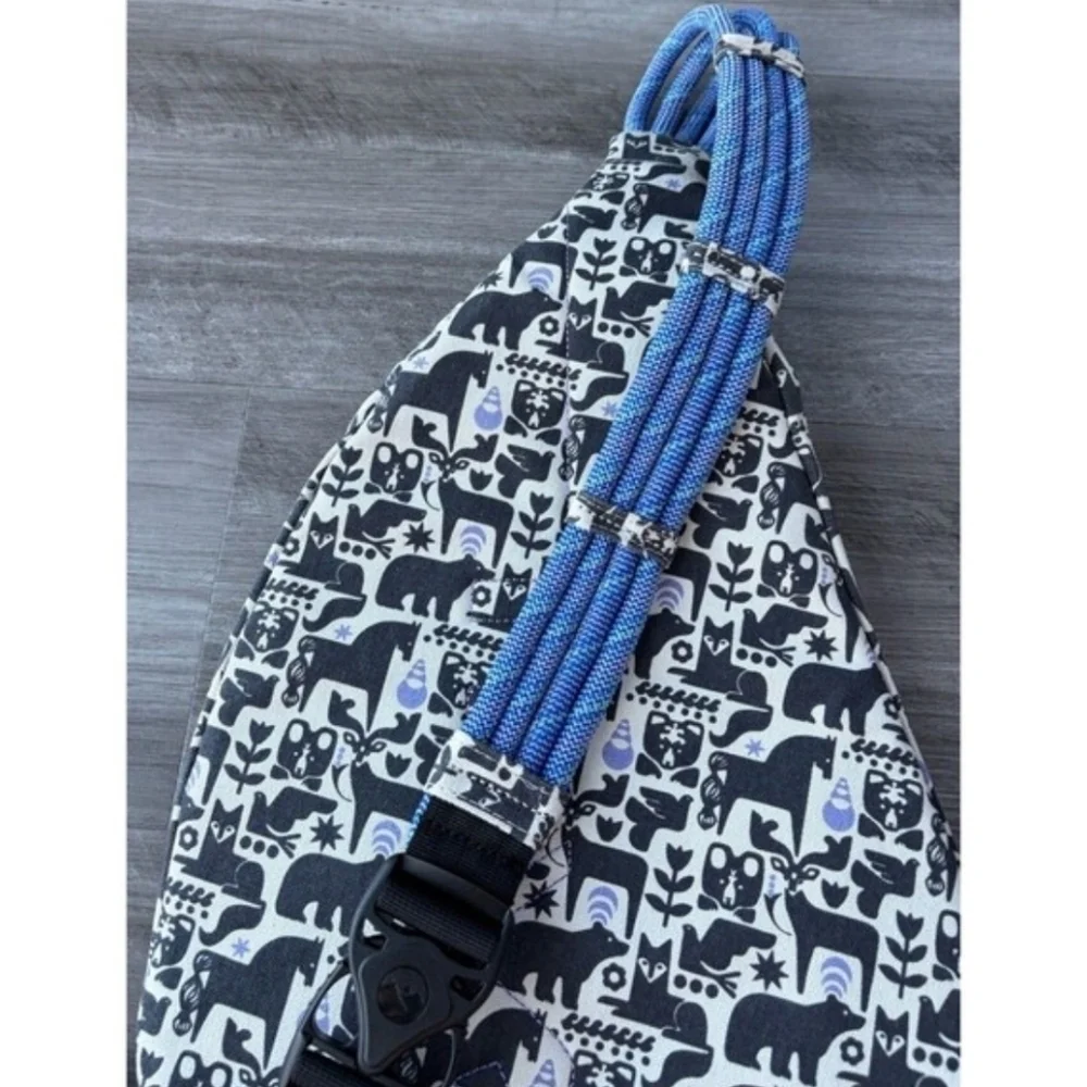 KAVU Rope Bag, Cozy Critters (Purple/Black/White) NWOT *FIRM* - Picture 4 of 9